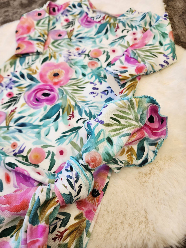 Bright Floral Knotted Gown