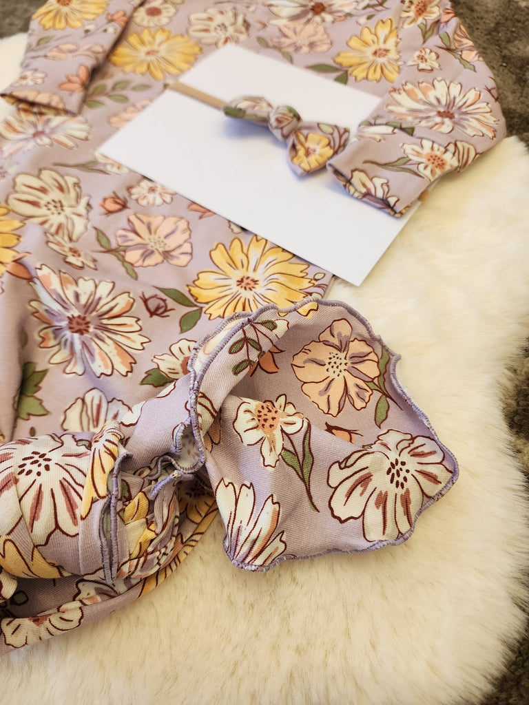 Fall Flowers Gown & Bow