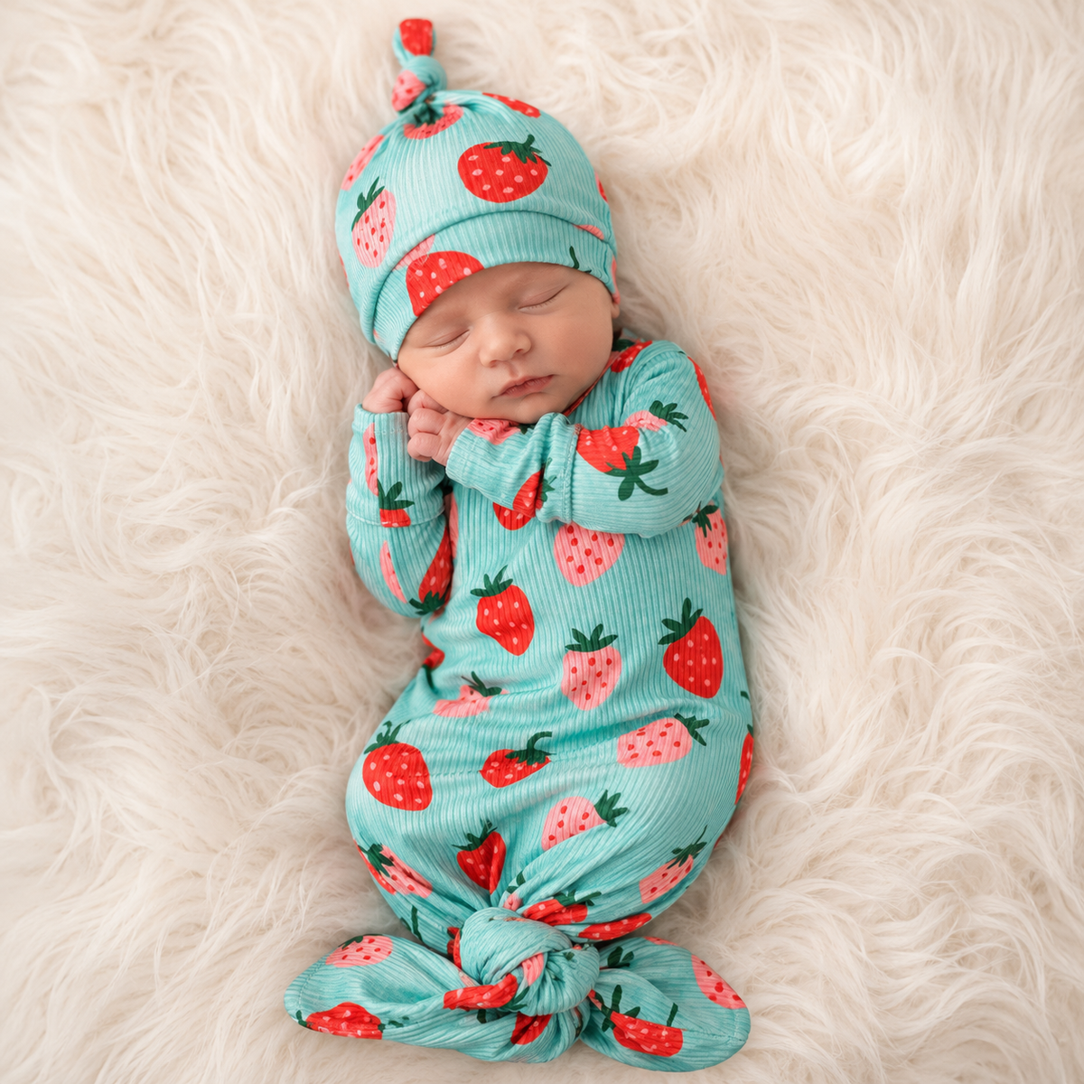 Strawberry Knotted Gown & Hat