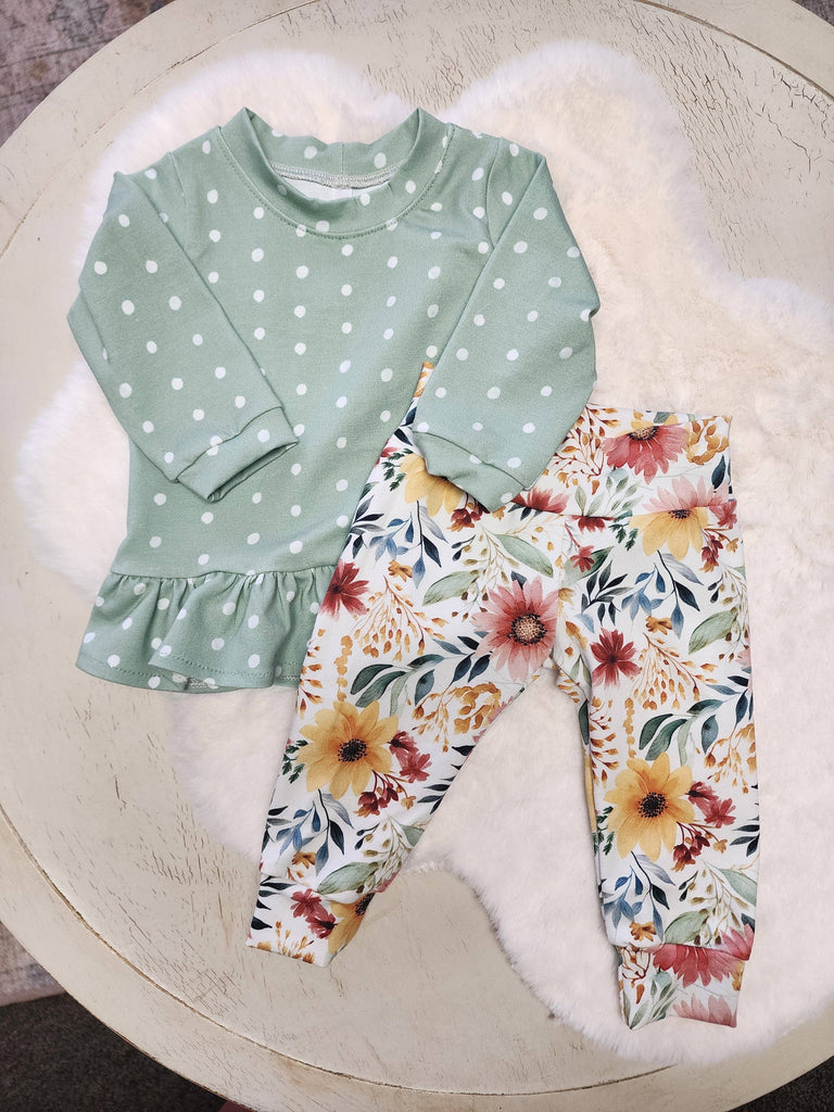 Sage and Floral Matching Set
